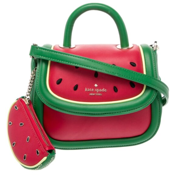 Kate Spade Puffy Watermelon Mini Top Handle Crossbody bag with watermelon pouch - Picture 3 of 14